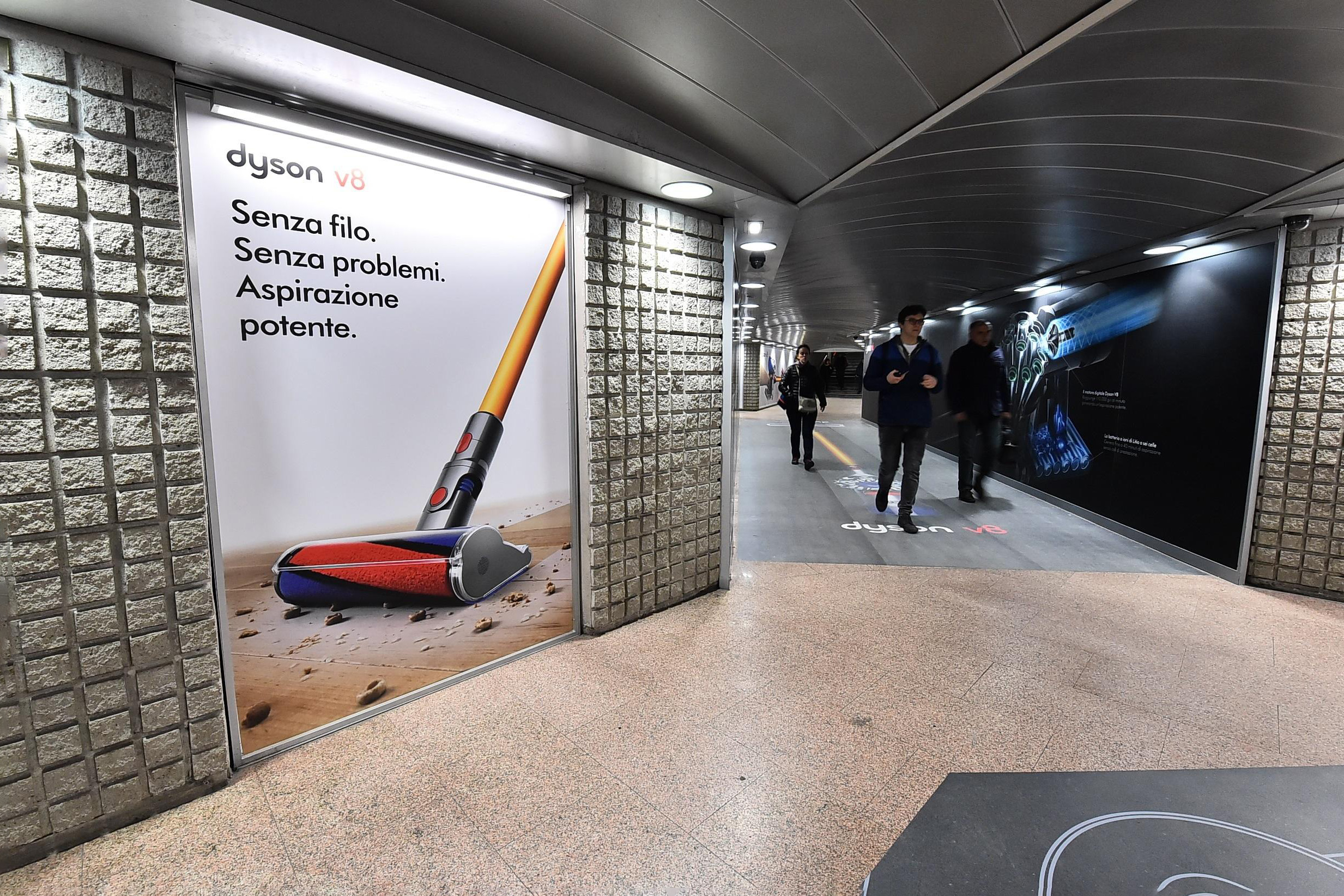 Dyson V8 Out-of-Home Advertising Campaign showcasing powerful, cordless vacuum technology in a bustling urban setting. - Alexi Hall