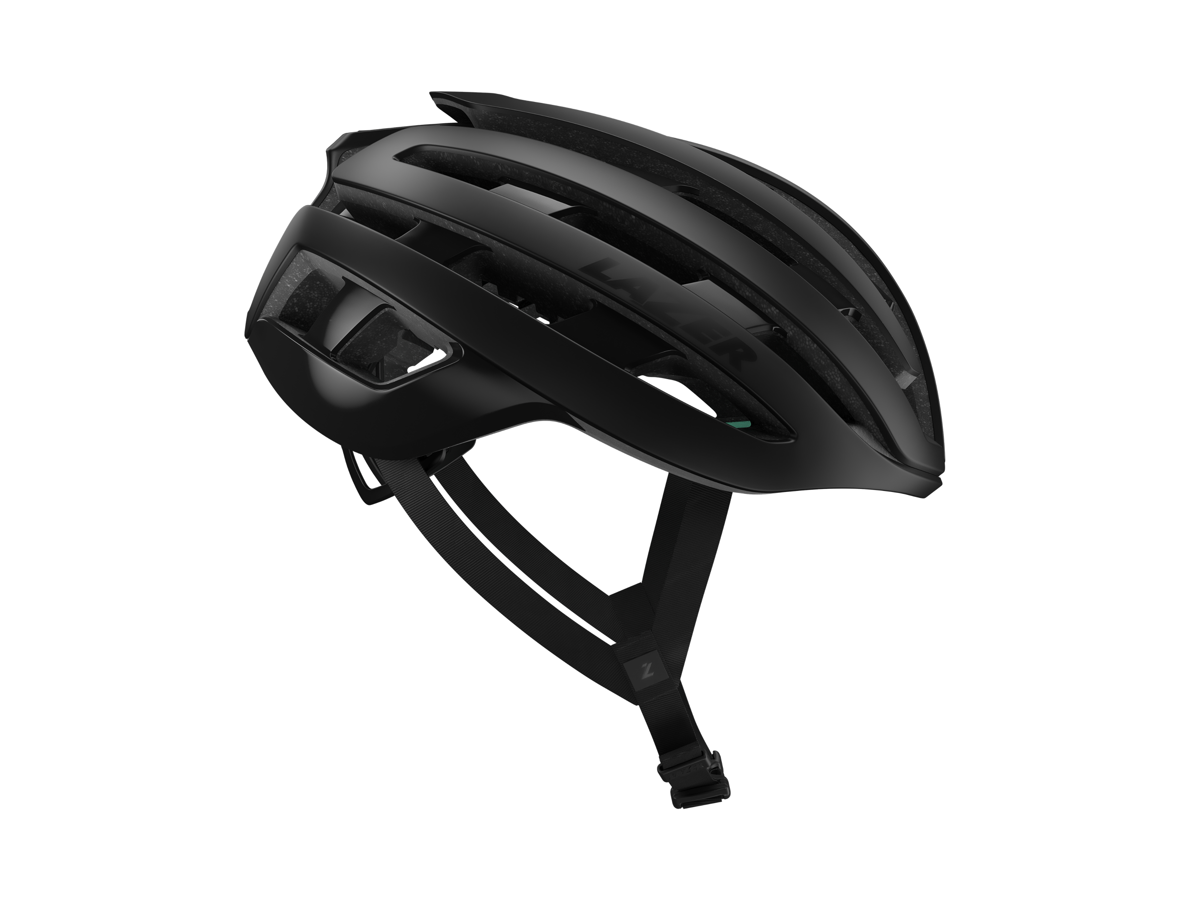 A sleek black Lazer helmet showcasing innovative design, perfect for cycling enthusiasts focusing on content strategy and creation. - Alexi Hall
