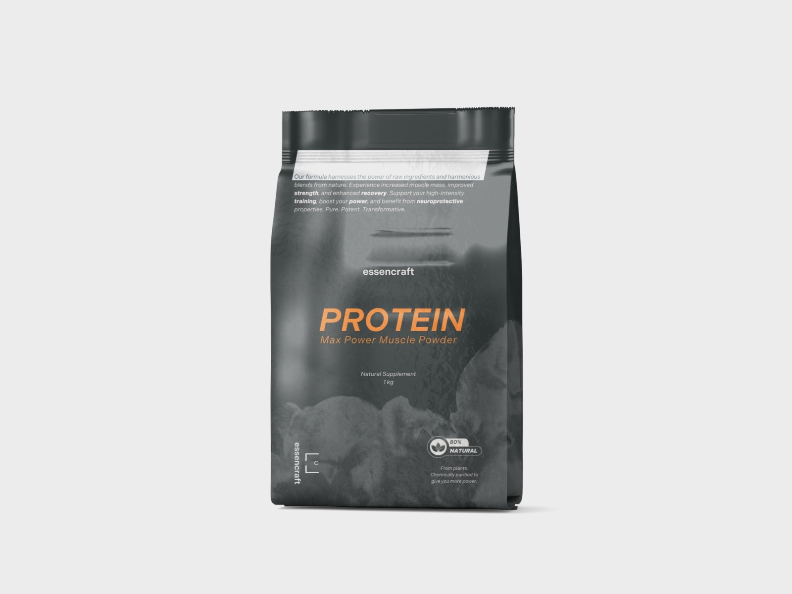 Innovative health supplement packaging concepts featuring a protein powder bag designed for maximum appeal and functionality. - Alexi Hall